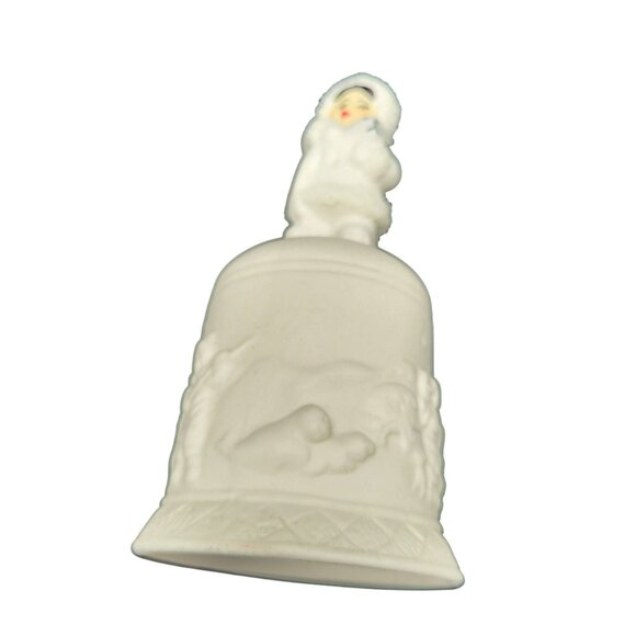 1990's Arctic Kids of Alaska Porcelain Bell Eskimo Child & Baby Seal Figurine - Picture 8 of 10